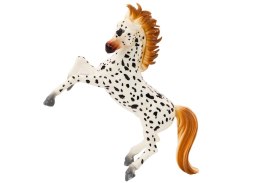 Figurka Konia Biały Koń w Kropki Stojący Stajnia Farma Cute Horse