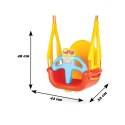 WOOPIE Huśtawka 3w1 Kubełkowa Siedzisko Prosta Rosnąca Wisząca Czerwona