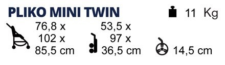 PLIKO MINI TWIN CLASSICO Peg Perego wózek bliźniaczy