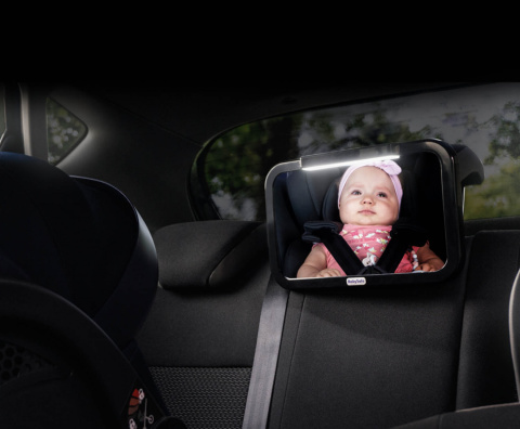 BabySafe Lusterko do obserwacji dziecka z podświetleniem