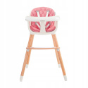 Baby Tiger TINI Krzesełko do karmienia 2w1 - różowe