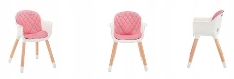 Baby Tiger TINI Krzesełko do karmienia 2w1 - różowe