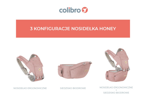 HONEY Nosidełko Colibro 12w1 nosidło dla dzieci od 3 do 24 miesięcy, do 18kg - Sweet Pink
