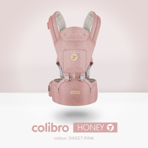 HONEY Nosidełko Colibro 12w1 nosidło dla dzieci od 3 do 24 miesięcy, do 18kg - Sweet Pink