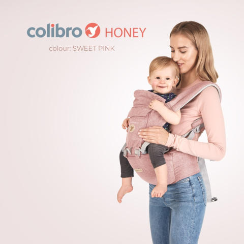 HONEY Nosidełko Colibro 12w1 nosidło dla dzieci od 3 do 24 miesięcy, do 18kg - Sweet Pink