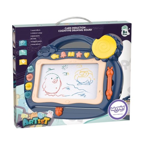 WOOPIE Znikopis Tablica Magnetyczna Kolorowa Stempelki Niebieski