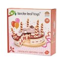 Czekoladowy, drewniany tort urodzinowy, Tender Leaf Toys