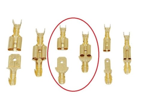 Para Konektorów Konektor Samochodowy Z Zaczepem Złączka Nasuwka 4,8mm 100kpl (200szt) Męski + Żeński Komplet