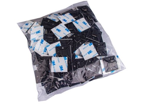 Uchwyt Do Opaski Samozaciskowej 40x40mm, Samoprzylepna, Zestaw 100 Sztuk Mocowanie Opaski Kablowej Trytytki