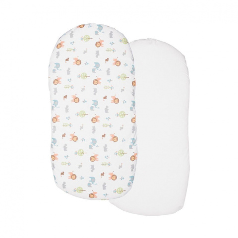 Baby Hug Chicco prześcieradło 39 x 77 cm, 2 sztuki - LITTLE ANIMALS