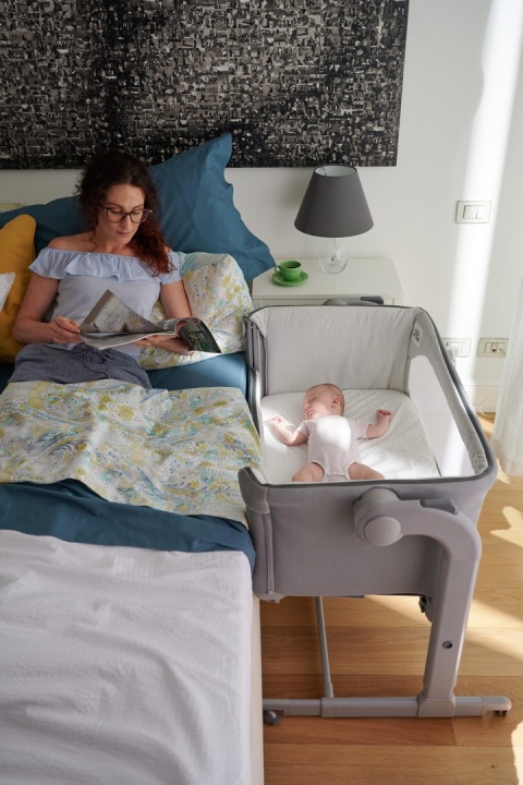 Next2me Magic Chicco 0m+ łóżeczko dostawne - MOON GREY