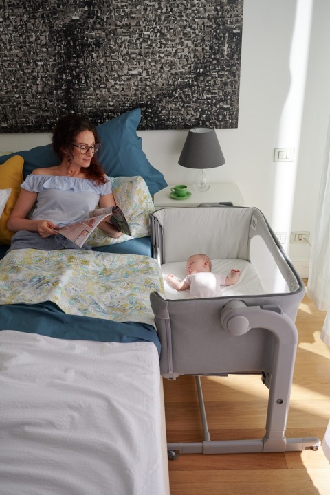 Next2me Magic Chicco 0m+ łóżeczko dostawne - MOON GREY
