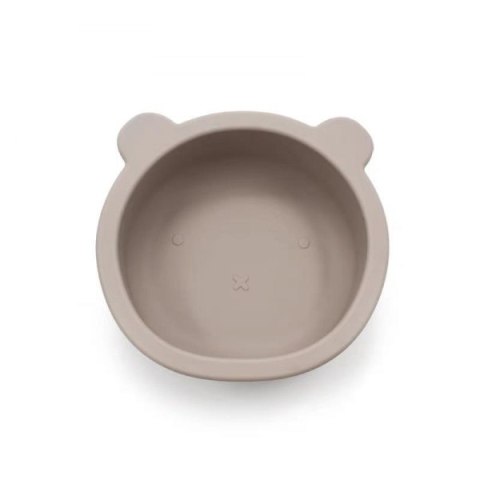 Zestaw silikonowych miseczek miś beż