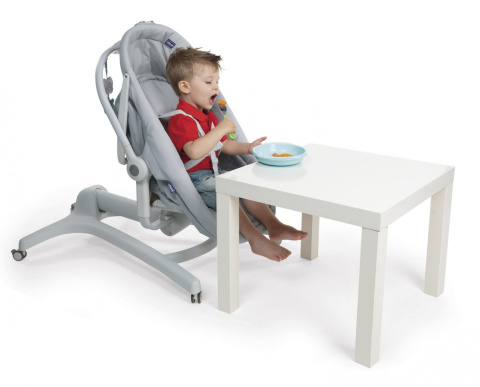 BABY HUG 4w1 leżaczek, kołyska, krzesełko do karmienia Chicco - GREY RELUX ECO+
