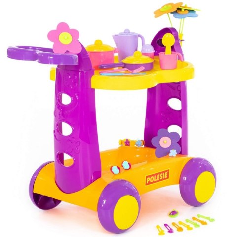 POLESIE Stoliczek z Zastawą Na Kołach Do Serwowania Kawy + Akcesoria 30el.