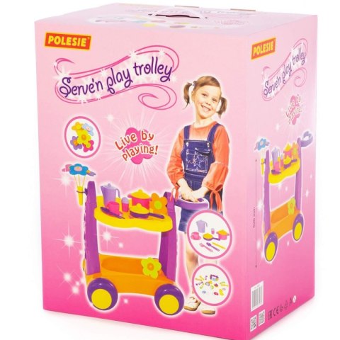 POLESIE Stoliczek z Zastawą Na Kołach Do Serwowania Kawy + Akcesoria 30el.