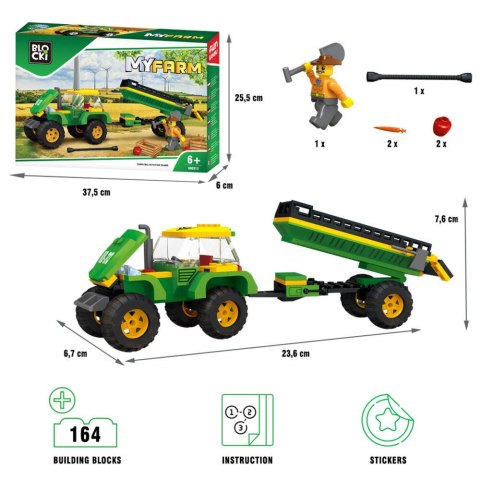 Klocki Blocki MyFarm Traktor z przyczepą 164 el.
