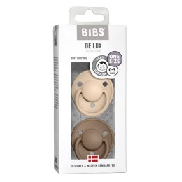 BIBS DE LUX 2-PACK VANILLA & DARK OAK Smoczek uspokajający silikonowy ONE SIZE