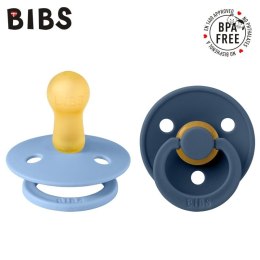 BIBS COLOUR 2-PACK SKY BLUE & STEEL BLUE M Smoczek Uspokajający kauczuk Hevea