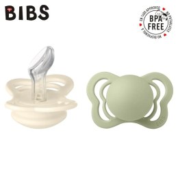 BIBS COUTURE 2-PACK IVORY & SAGE S Smoczek ortodontyczny silikonowy