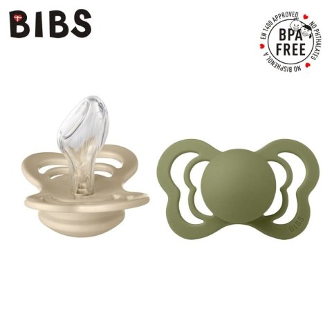 BIBS COUTURE 2-PACK VANILLA & OLIVE M Smoczek ortodontyczny silikonowy