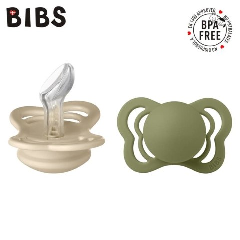 BIBS COUTURE 2-PACK VANILLA & OLIVE S Smoczek ortodontyczny silikonowy