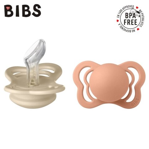 BIBS COUTURE 2-PACK VANILLA & PEACH S Smoczek ortodontyczny silikonowy