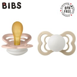 BIBS SUPREME 2-PACK BLUSH NIGHT & VANILLA NIGHT M Smoczek Symetrycznyy kauczuk Hevea