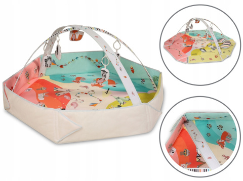 JENNY 130x130cm Lionelo Duża mata edukacyjna interaktywna Multicolor