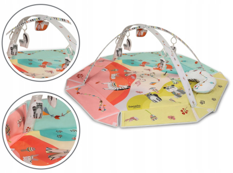 JENNY 130x130cm Lionelo Duża mata edukacyjna interaktywna Multicolor
