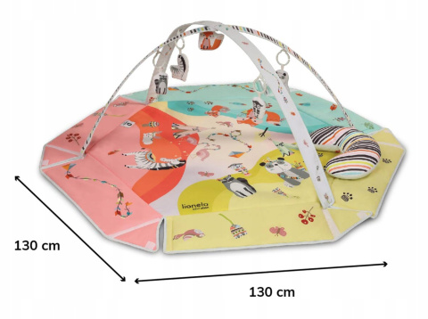 JENNY 130x130cm Lionelo Duża mata edukacyjna interaktywna Multicolor