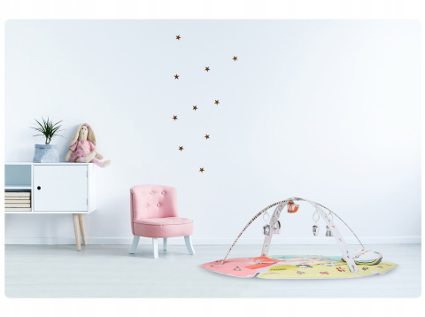 JENNY 130x130cm Lionelo Duża mata edukacyjna interaktywna Multicolor