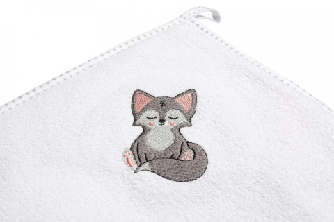 Okrycie Kąpielowe bawełna termo frotte 100x100 Sensillo - WILK BIAŁY