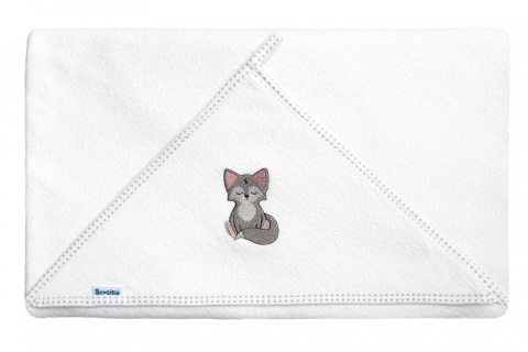 Okrycie Kąpielowe bawełna termo frotte 100x100 Sensillo - WILK BIAŁY