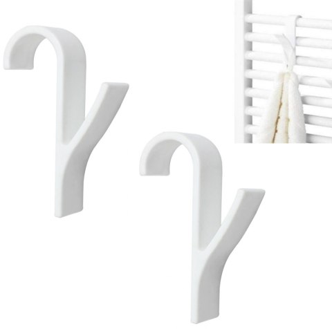 Wieszak haczyk na grzejnik kaloryfer łazienkowy biały