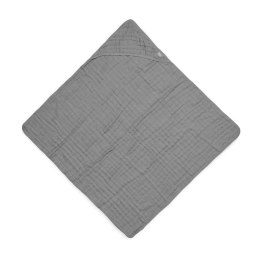 Jollein - ręcznik kąpielowy z kapturem 75 x 75 cm MUSLIN Storm Grey