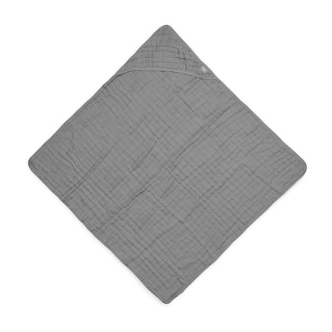 Jollein ręcznik z kapturkiem dla Niemowlaka 75x75 cm MUSLIN Storm Grey