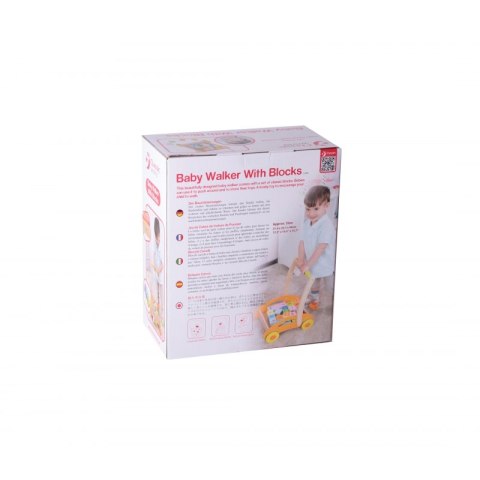 CLASSIC WORLD Chodzik Pchacz Wózek dla Dzieci + Klocki 30 el.