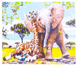 Malowanie po numerach Słoń z żyrafą 40 x 50 5591