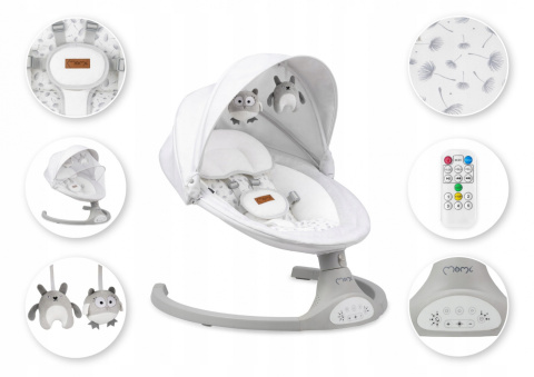 MoMi LAMI bujaczek elektryczny leżaczek - jasnoszary