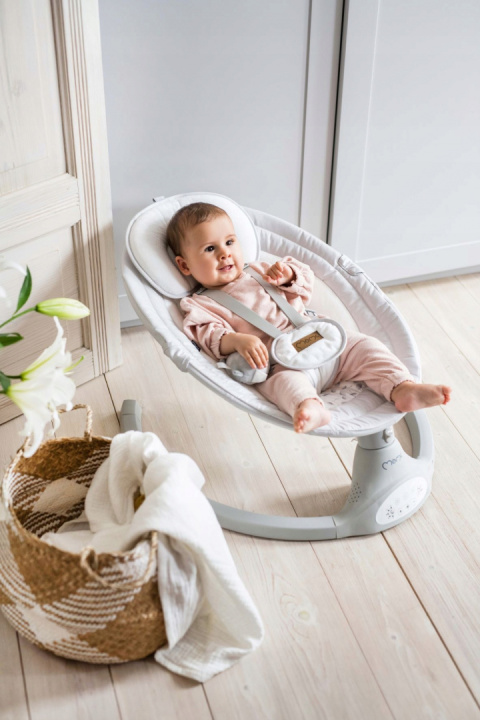 MoMi LAMI bujaczek elektryczny leżaczek - jasnoszary