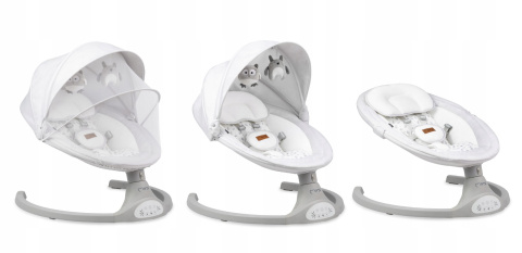 MoMi LAMI bujaczek elektryczny leżaczek - jasnoszary