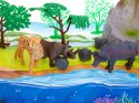 Figurki dzikie zwierzęta safari 7szt + mata i akcesoria zestaw