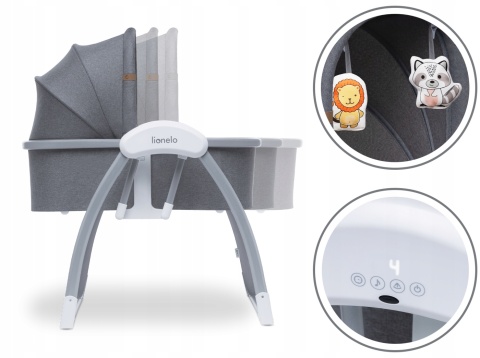 FIGGY Lionelo kołyska dziecięca leżaczek - Grey Stone