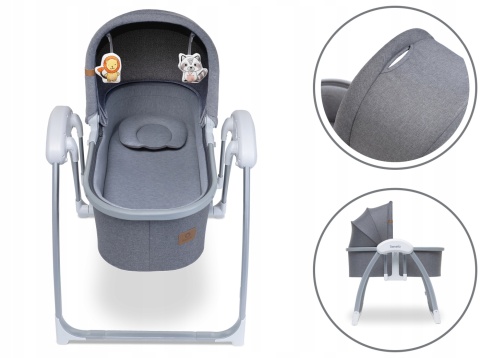 FIGGY Lionelo kołyska dziecięca leżaczek - Grey Stone