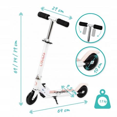 FLO QKids Hulajnoga dwukołowa do 50 kg - różowa