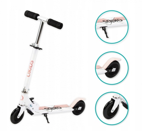 FLO QKids Hulajnoga dwukołowa do 50 kg - różowa