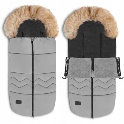 FRODE Lionelo Śpiworek do wózka sanek 90x45 cm - Grey Dove