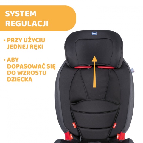 CHICCO GRO-UP fotelik dziecięcy 9-36 kg z regulacją odchylenia - Jet Black