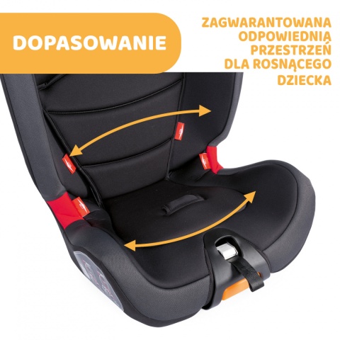 CHICCO GRO-UP fotelik dziecięcy 9-36 kg z regulacją odchylenia - Jet Black